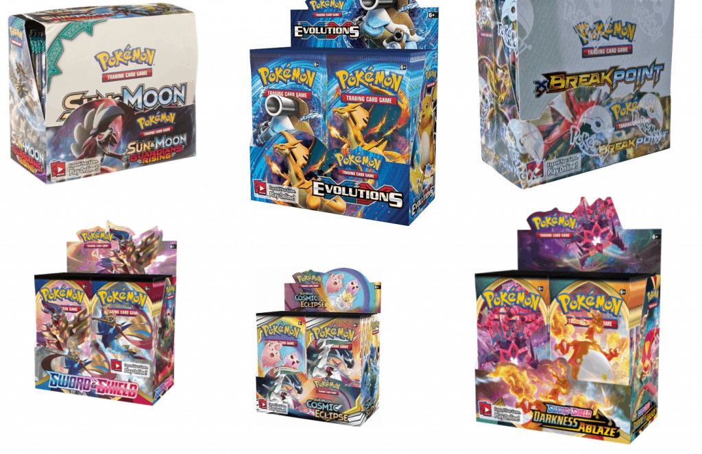 Pokémon TCG New Sealed Booster Boxes & Loose Packs of Mixed Sets & Languages, 
