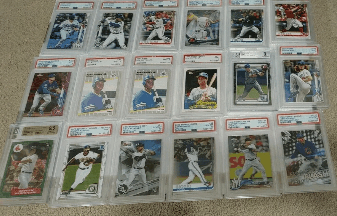 how to clean baseball cards for grading