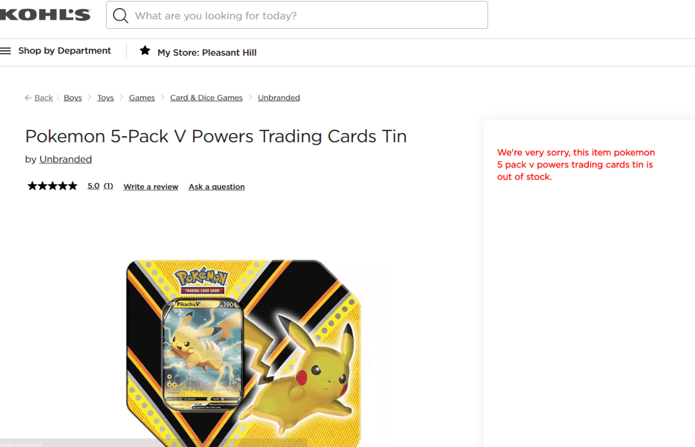 Does Kohl's Sell Pokemon Cards