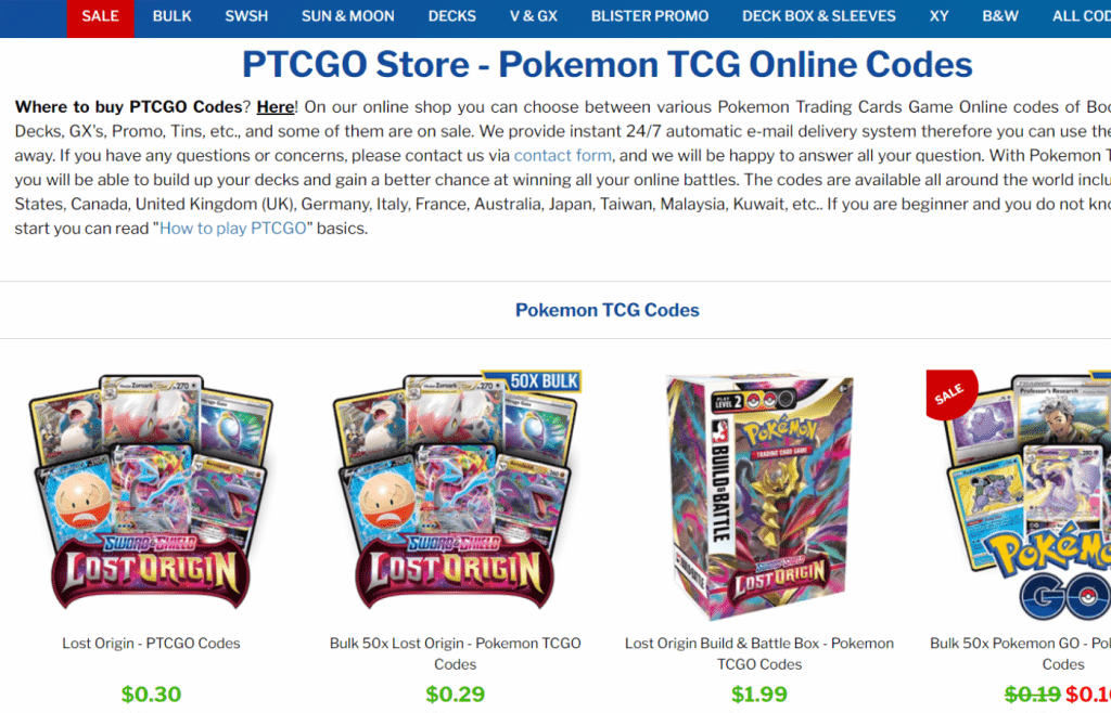 Can You Buy Pokemon Trading Card Game Online Codes?