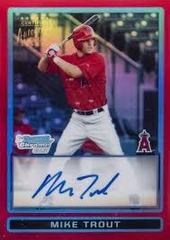 2009 Mike Trout Bowman Chrome Draft Red Refractor Autograph 5